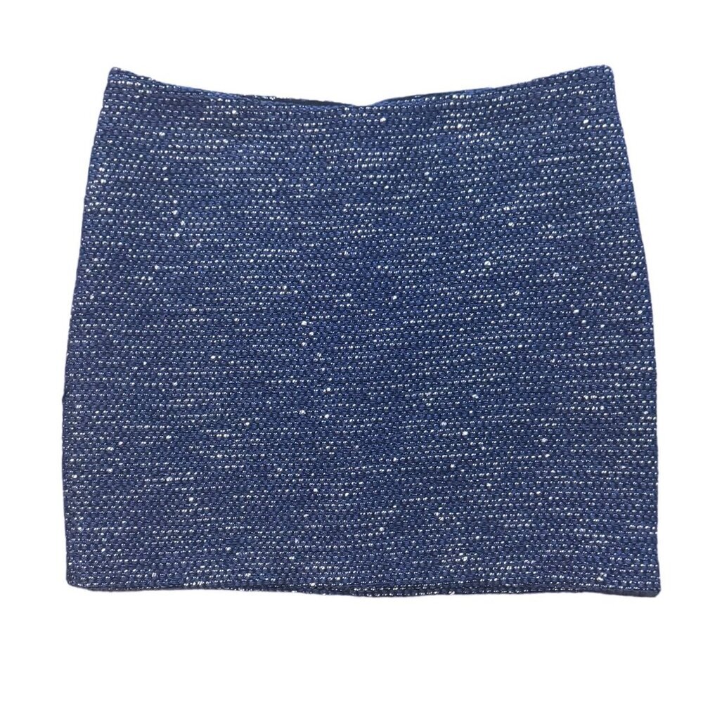 Alice + Olivia Blue Tweed Mini Skirt